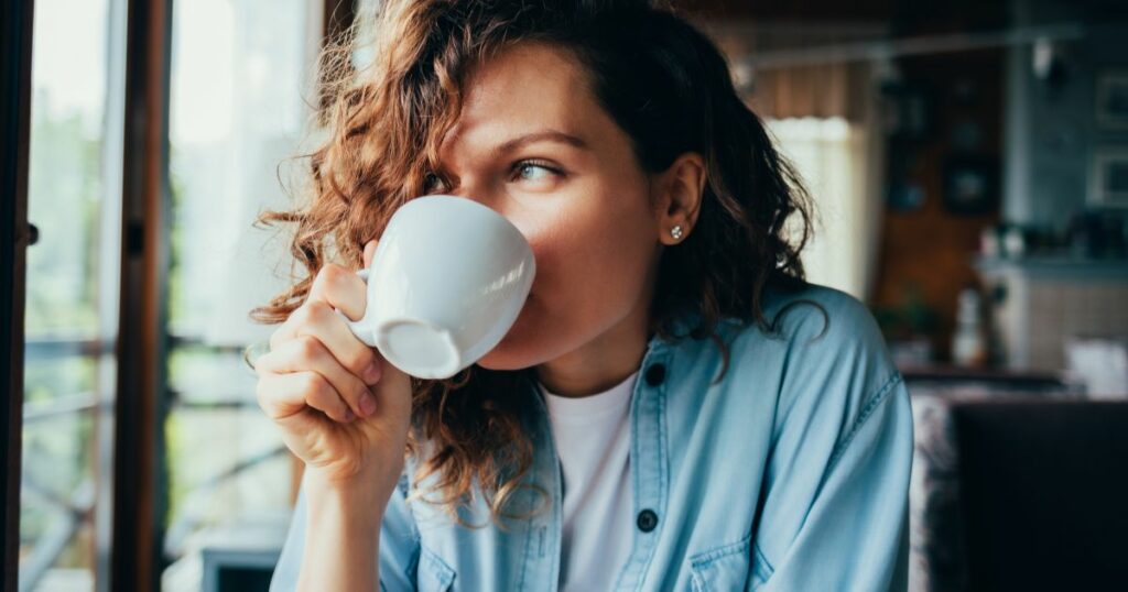 drinking spearmint tea